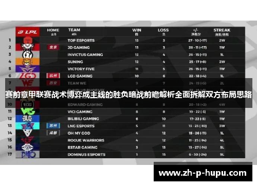 赛前意甲联赛战术博弈成主线的胜负暗战前瞻解析全面拆解双方布局思路